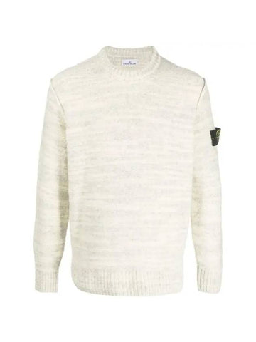 Wappen Patch Wool Knit Top Ivory - STONE ISLAND - BALAAN 1