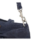 Women's Cabas Small Linen Tote Bag Navy - VANESSA BRUNO - BALAAN 4