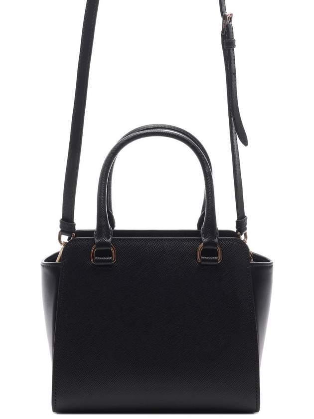 Triangle Logo Saffiano Leather Mini Tote Bag Black - PRADA - BALAAN 5