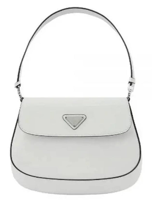 Cleo Brushed Leather Mini Shoulder Bag White - PRADA - BALAAN 2