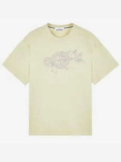 Camo Three Embroidery Regular Fit Cotton Jersey Short Sleeve T-Shirt Pistachio - STONE ISLAND - BALAAN 2