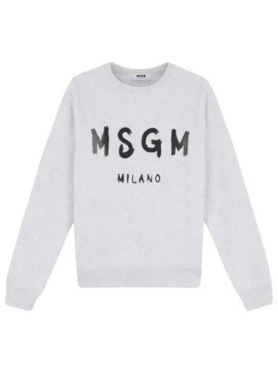 Milano Brushed Logo Print Crew Neck Sweatshirt Grey - MSGM - BALAAN 2