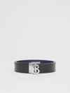 Reversible Monogram Leather Belt Navy - BURBERRY - BALAAN 2