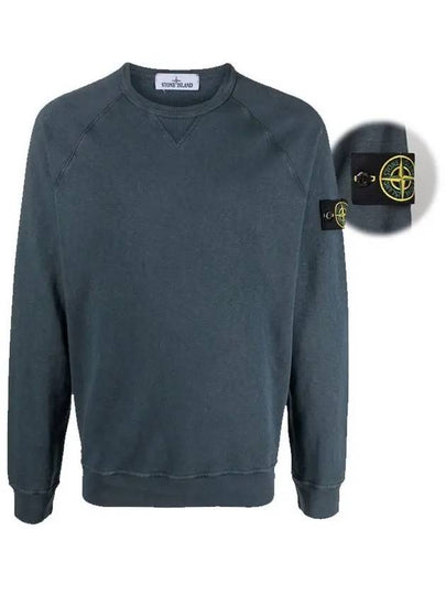 Garment Dyed Malfile Fleece Crewneck Sweatshirt Navy - STONE ISLAND - BALAAN 2