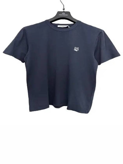 Grey Fox Head Patch Classic Short Sleeve T-Shirt Navy - MAISON KITSUNE - BALAAN 2