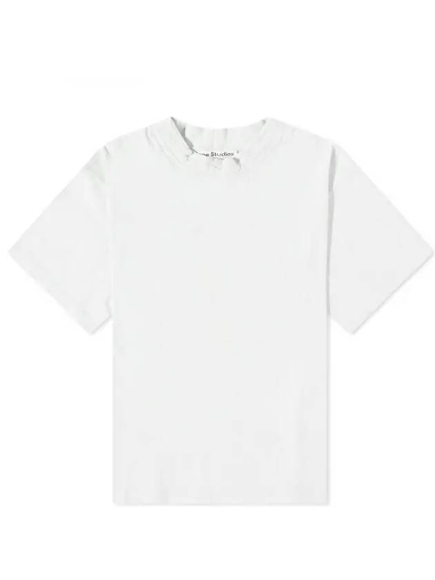 Elco Chain Rib Short Sleeve T-Shirt Cold White - ACNE STUDIOS - BALAAN 1