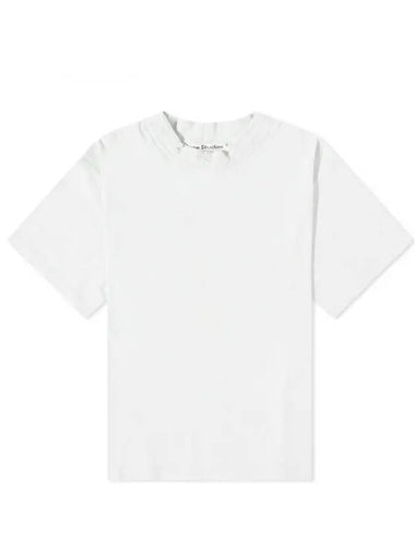 Elco Chain Rib Short Sleeve T-Shirt Cold White - ACNE STUDIOS - BALAAN 1