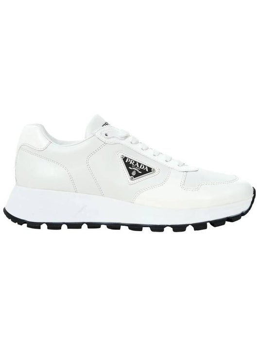 Prax triangle logo low top sneakers white - PRADA - BALAAN 1