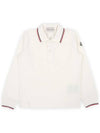 Kids Waffen Patch Three Stripes Collar PK Long Sleeve Ivory 8B00001 8496W 034 12 14A - MONCLER - BALAAN 1