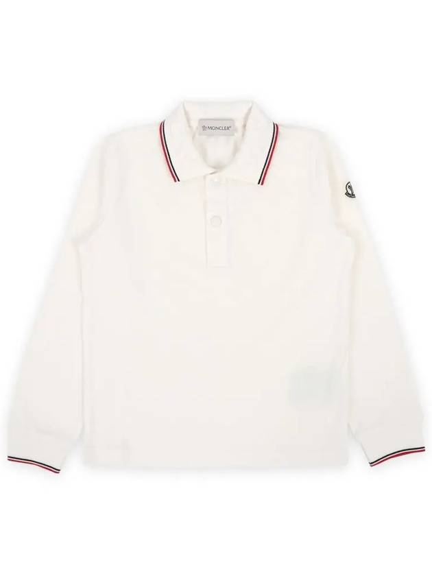 Kids Waffen Patch Three Stripes Collar PK Long Sleeve Ivory 8B00001 8496W 034 12 14A - MONCLER - BALAAN 1