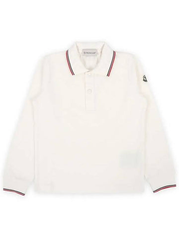 Kids Waffen Patch Three Stripes Collar PK Long Sleeve Ivory 8B00001 8496W 034 12 14A - MONCLER - BALAAN 1