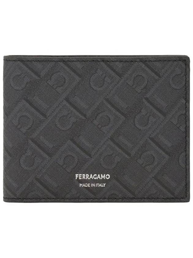 Monogram Half Wallet Black - SALVATORE FERRAGAMO - BALAAN 3