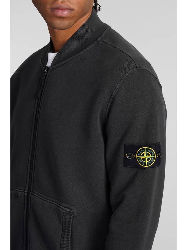 Logo Patch Zip Up Jacket Lead Grey - STONE ISLAND - BALAAN 6