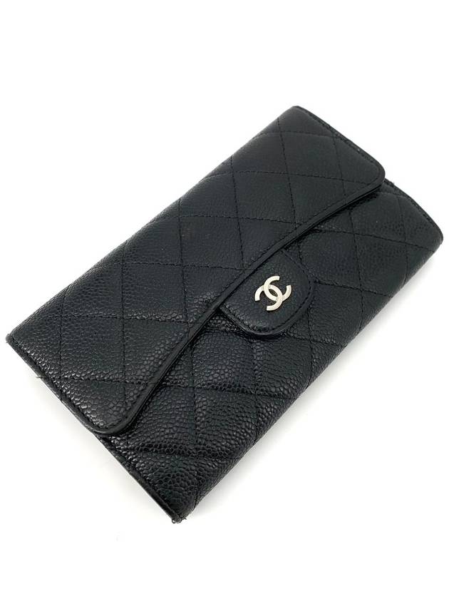 Caviar silver flap long wallet - CHANEL - BALAAN 2