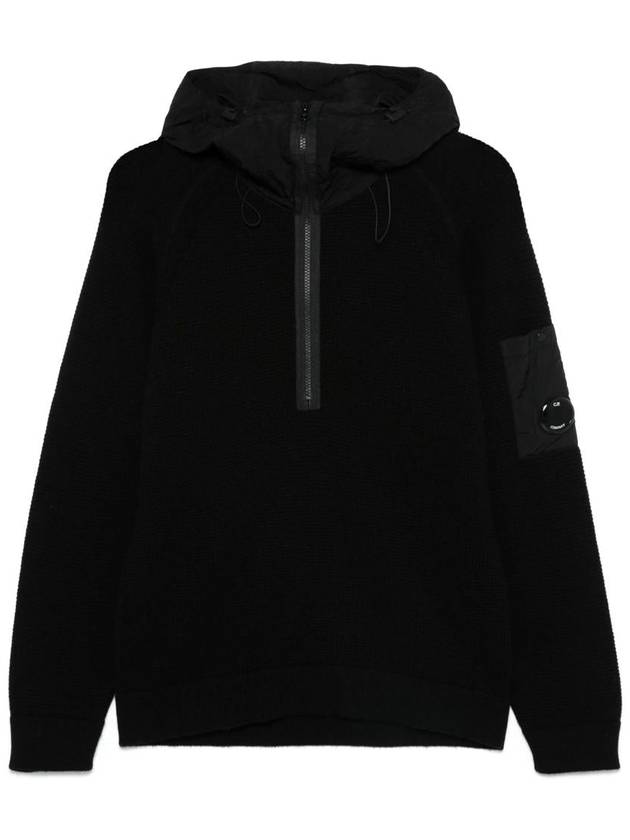 Lens Detail Knit Hoodie Black - CP COMPANY - BALAAN 2