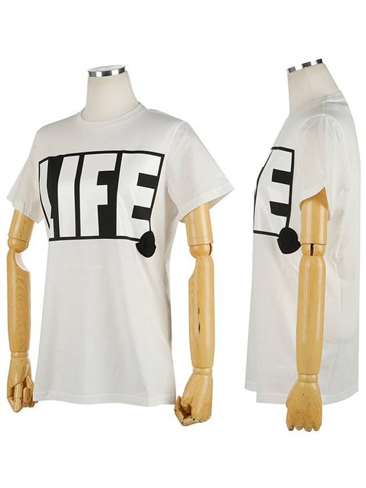 Life Logo Short Sleeve T-Shirt White - MONCLER - BALAAN.