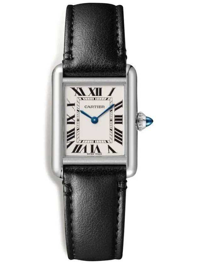 Women s Tank Must Small Leather Watch Silver Black - CARTIER - BALAAN 1