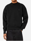 Heart Logo Tone On Tone Sweatshirt Black - AMI - BALAAN 3