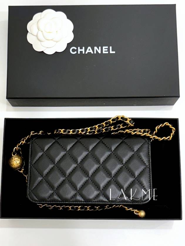 CC Logo Lambskin Cross Bag Black - CHANEL - BALAAN 3