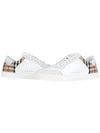 Check Leather Suede Sneakers Natural White Archive Beige - BURBERRY - BALAAN 3