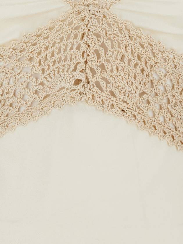 Crochet Detail Long Dress - SEMI COUTURE - BALAAN 3