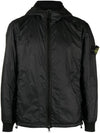 Compass Patch Hooded Jacket Black - STONE ISLAND - BALAAN 1