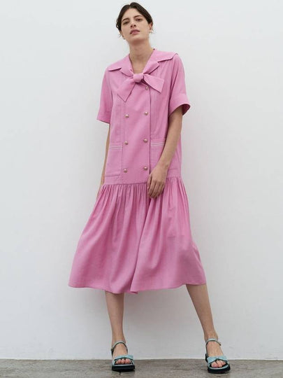 Sailor flare midi dress pink - MITTE - BALAAN 2