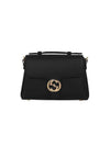 GG Interlocking Chain Small Top Handle Shoulder Bag Black - GUCCI - BALAAN 2