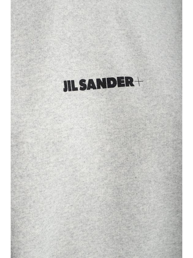 Front Logo Cotton Sweatshirt Grey - JIL SANDER - BALAAN 6