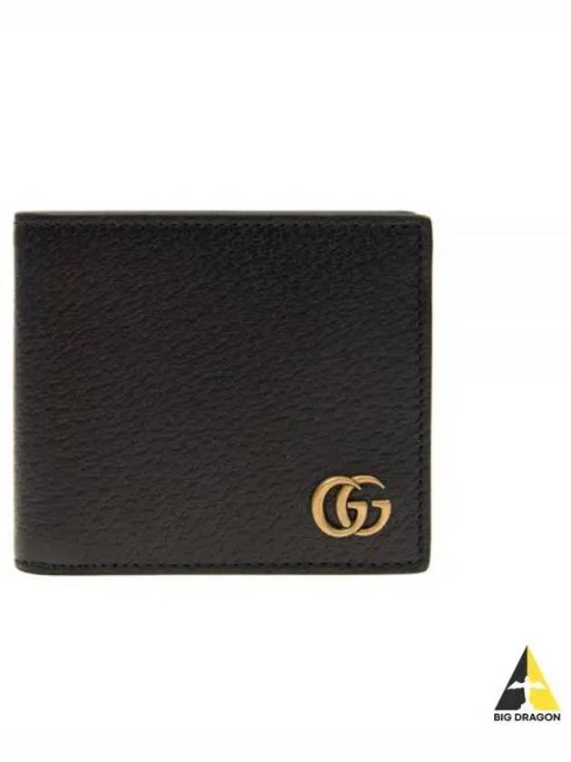 GG Marmont Leather Bi Fold Wallet Black Gold - GUCCI - BALAAN 2