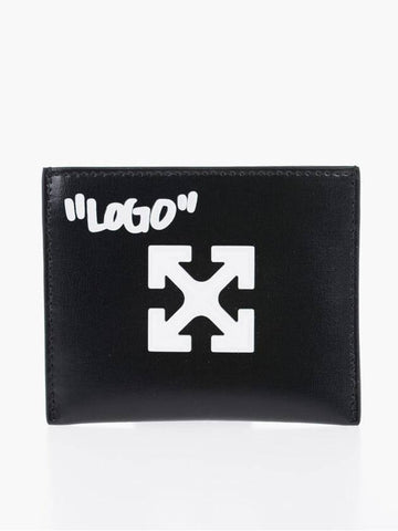 EMBOSSED LOGO leather card wallet - OFF WHITE - BALAAN 1