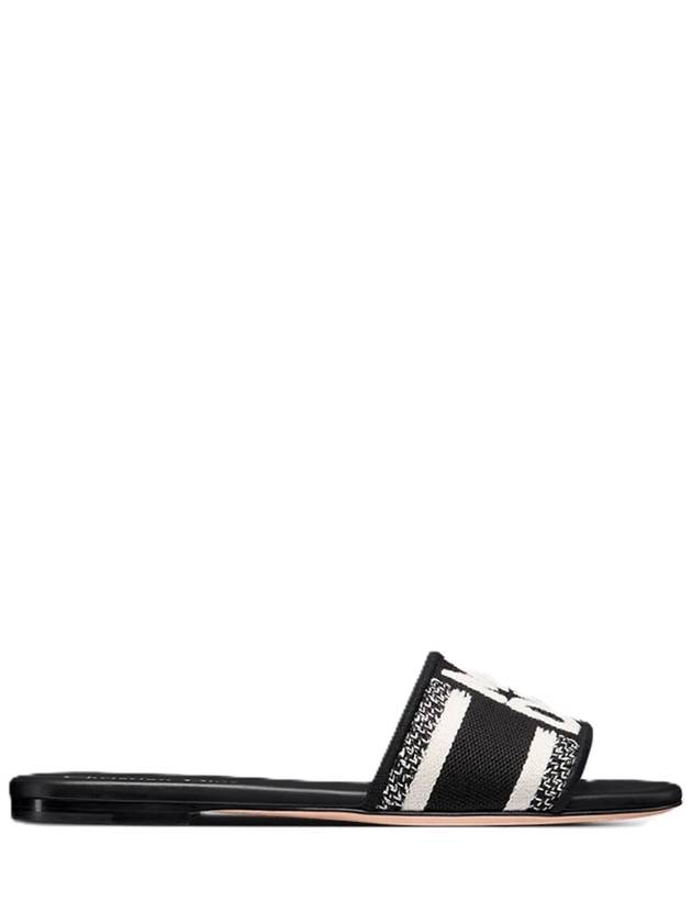 Dway Embroidered Cotton Slide Black White - DIOR - BALAAN 2