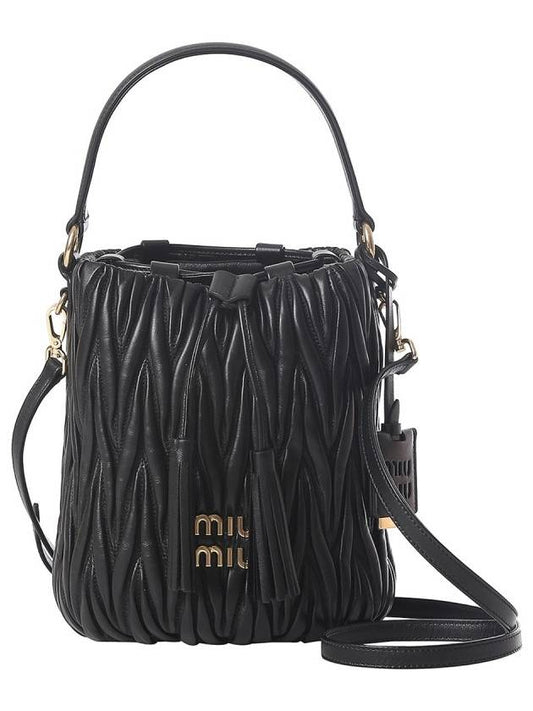 Matelasse Nappa Leather Bucket Bag Black - MIU MIU - BALAAN 2