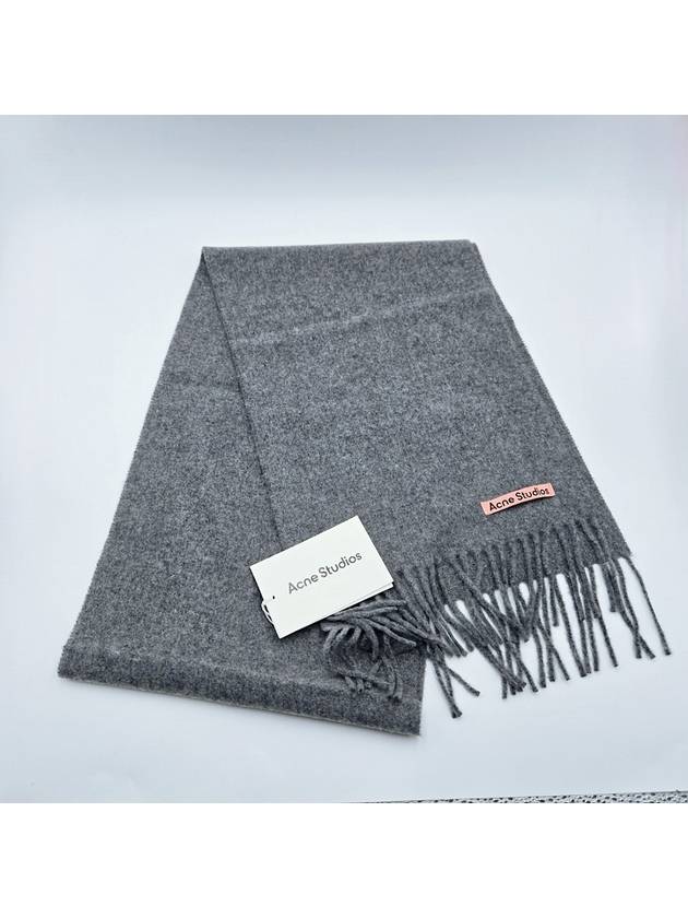 Wool Fringe Muffler Grey Melange - ACNE STUDIOS - BALAAN 4