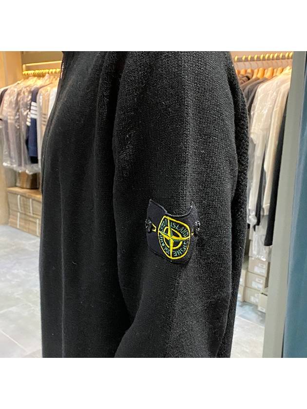 Wappen Patch Button Knit Top Black - STONE ISLAND - BALAAN 9