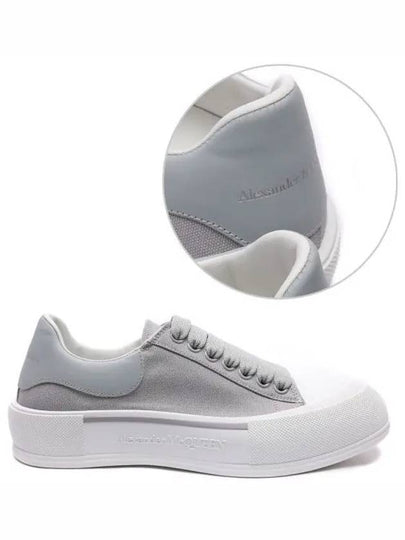 Deck Lace-Up Plimsoll Cool Low-Top Sneakers Grey - ALEXANDER MCQUEEN - BALAAN 2