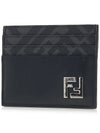 FF Square Leather Card Wallet Black - FENDI - BALAAN 3