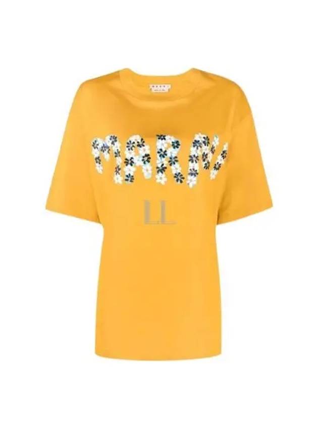 Daisy Logo Short Sleeve T-Shirt Yellow - MARNI - BALAAN 2