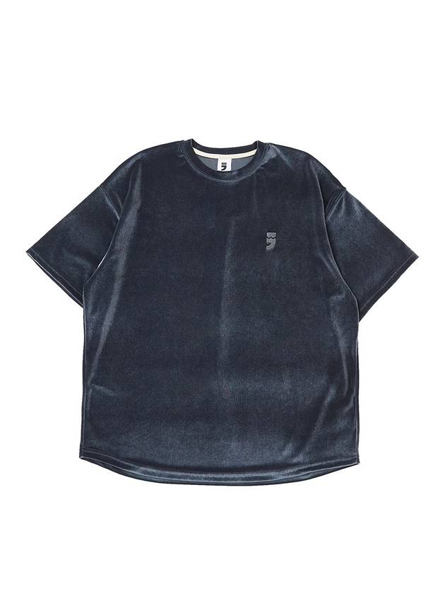 Drop-Shoulder Velvet 1/2 Tee Charcoal - A NOTHING - BALAAN 1