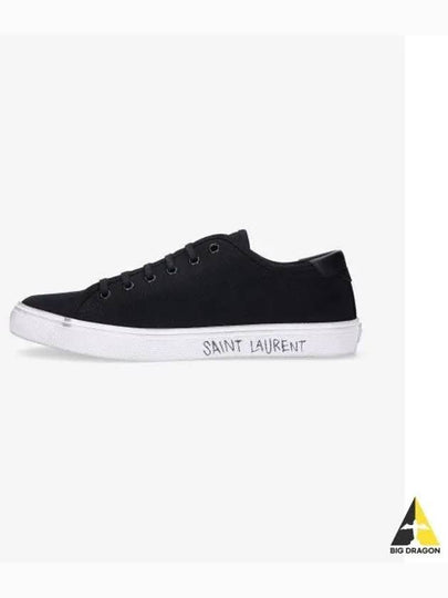 Malibu Logo Canvas Low Top Sneakers Black - SAINT LAURENT - BALAAN 2