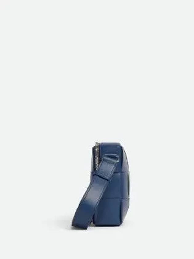 Cassette Intrecciato Leather Cross Bag Navy - BOTTEGA VENETA - BALAAN 3