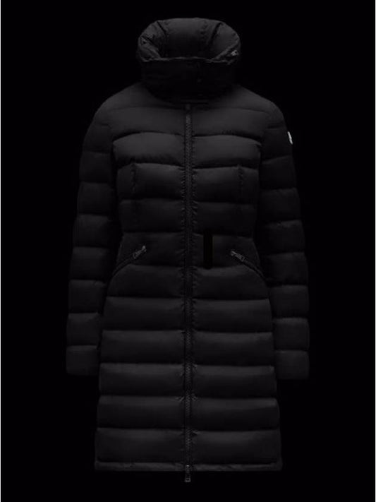 Flammette Long Down Jacket Black - MONCLER - BALAAN 2