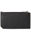 Paris Fragment Zippered Leather Card Wallet Black - SAINT LAURENT - BALAAN 3