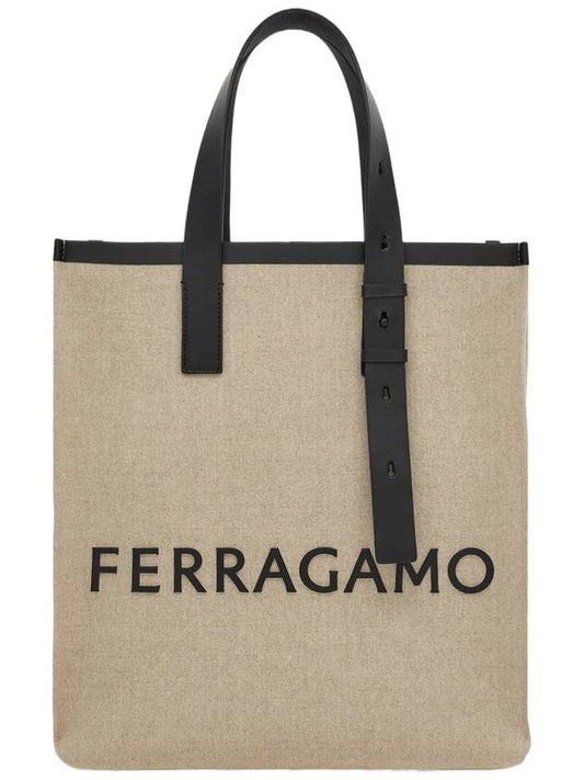 Salvatore Signature Tote Bag Natural Black - SALVATORE FERRAGAMO - BALAAN 1