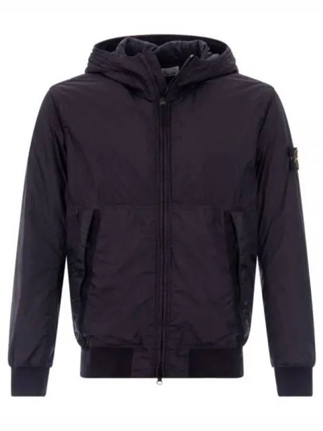 Men's Garment Dyed Crinkle Reps Recycled Nylon Primaloft TC Hooded Jacket Navy - STONE ISLAND - BALAAN 2