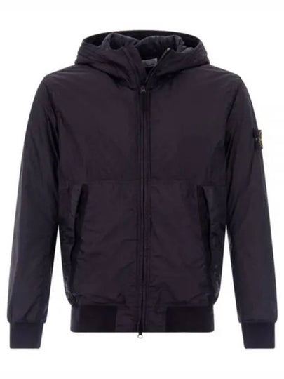 Men's Garment Dyed Crinkle Reps Recycled Nylon Primaloft TC Hooded Jacket Navy - STONE ISLAND - BALAAN 2