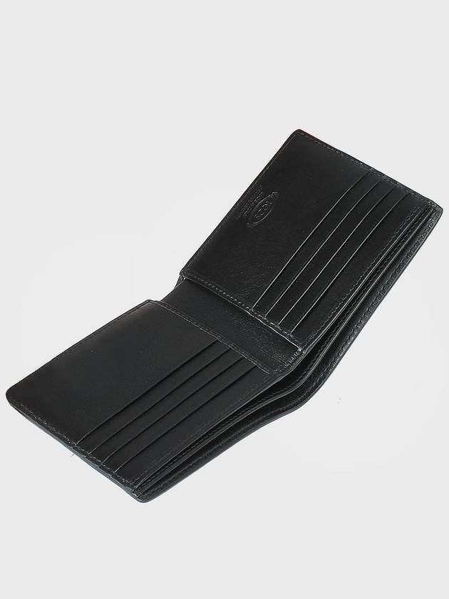 Men's T Plaque Embossed Logo Leather Half Wallet Black - TOD'S - BALAAN 6