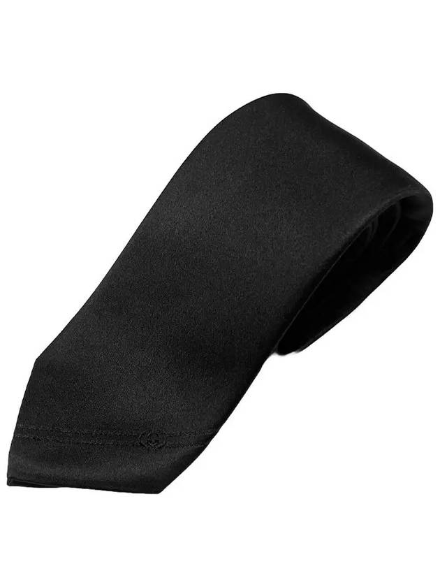 Interlocking G Silk Tie Black - GUCCI - BALAAN 3