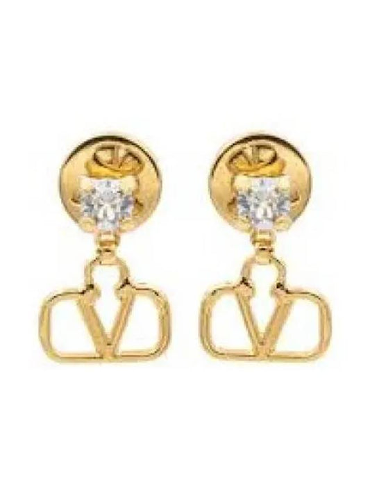 5W0J0H29 YCW MH5 5W2J0H29 Metal Swarovski Crystal V Logo Earrings 1317397 - VALENTINO - BALAAN 1