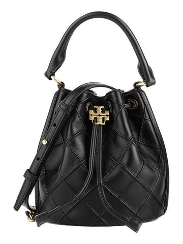 Fleming Soft Bucket Bag Black - TORY BURCH - BALAAN.